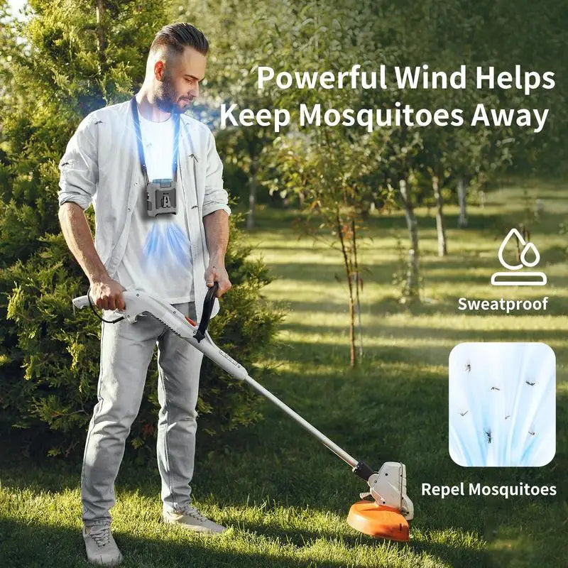 Socool 10000mAh Portable Waist & Neck Fan — Handheld Ultra-Strong Wind with Phone Charging & LED Light for Outdoor Work