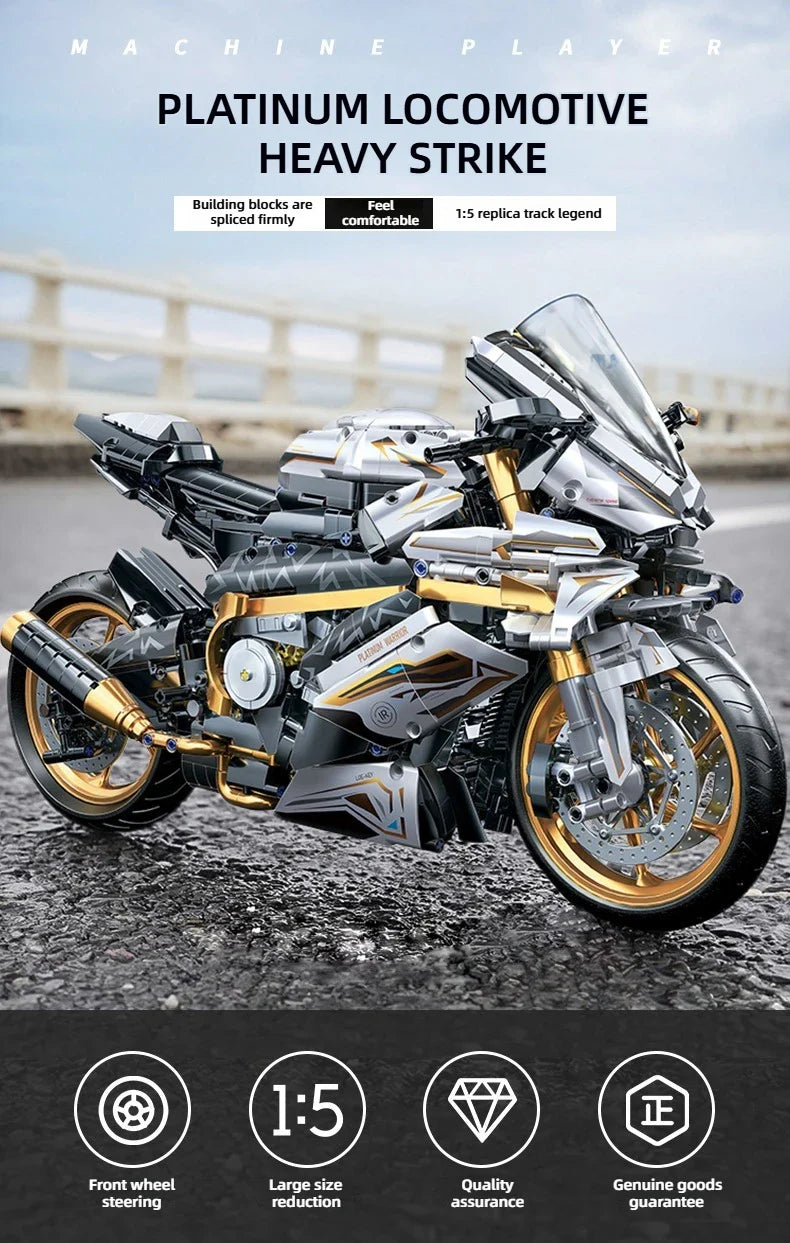 TOYLINX Alloy Motorcycle Building Blocks 2045PCS | Racing Model Toy for Kids & Gift Decoration