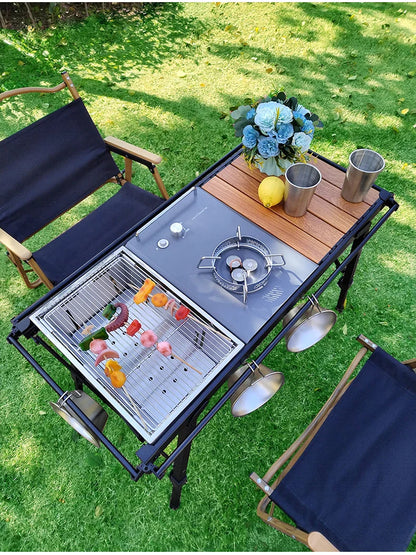 Lohascamping Folding IGT Table – Lightweight Adjustable Backpack Table for BBQ, Burner & Multifunctional Use