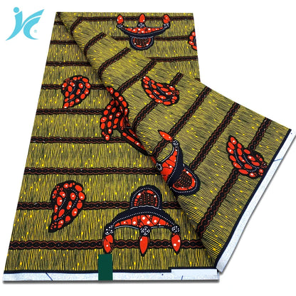 Classic African Wax Fabric - 100% Cotton Soft Ankara Pagne for Women's Dresses