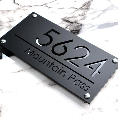 Personalized Large House Numbers Sign – Modern 3D Laser-Cut Acrylic Residential Street Number Plate