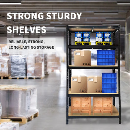 DayPlus 5-Tier Heavy Duty Garage Shelving – Adjustable Storage Unit, 386LBS Load Capacity per Tier, 150-200CM Height