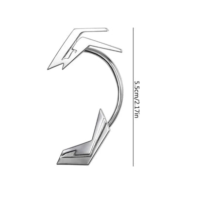 Unisex Silver Ear Clips – Futuristic Skeletal Spine Ear Hooks Jewelry for Y2K Trendsetters