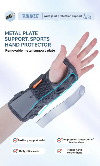 AOLIKES Wrist Brace Splint – Night Support for Carpal Tunnel & Pain Relief