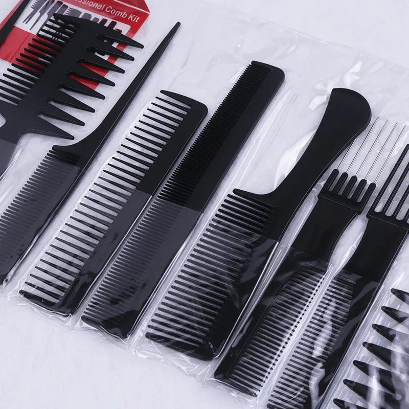10-Piece Multifunctional Hair Comb Set – Anti-Static Hair Care & Styling Tools for Beauty and Salon