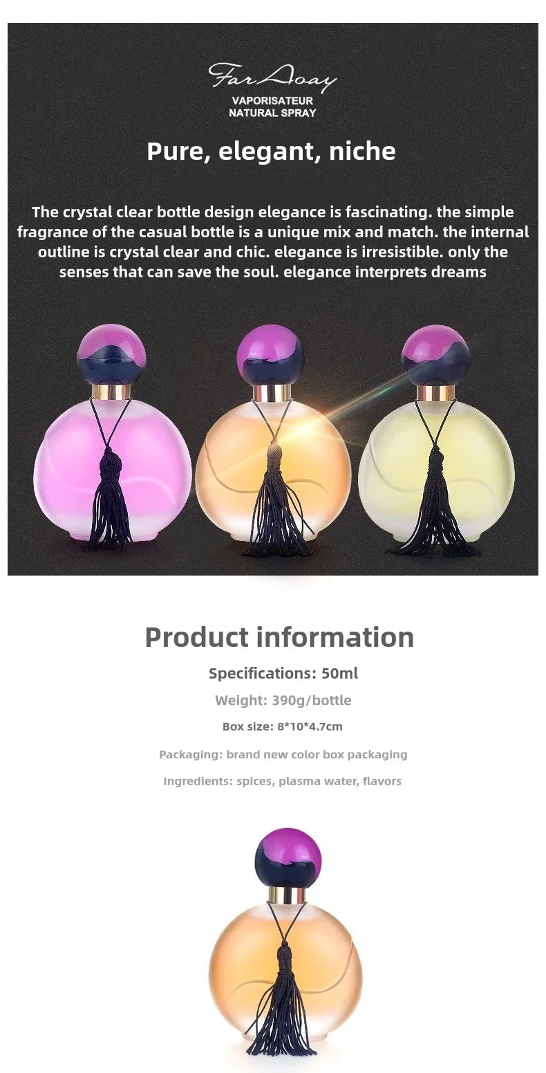 50ml Fresh Citrus Perfume for Women — Long-Lasting Light Orange Scent, High-End Fragrance
