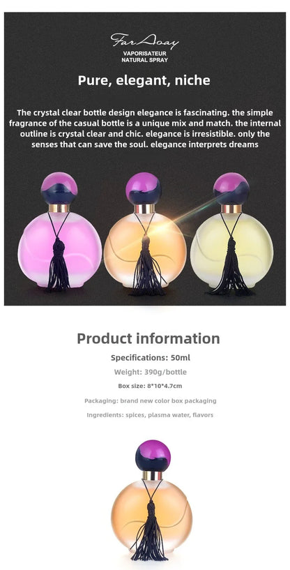 50ml Fresh Citrus Perfume for Women — Long-Lasting Light Orange Scent, High-End Fragrance