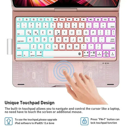 360° Magic Keyboard Case for iPad — Backlit Keyboard Folio for iPad Air 13/11, Pro 12.9/11, iPad 10.5/10.2, Air 4/5 & 10th Gen 10.9-inch