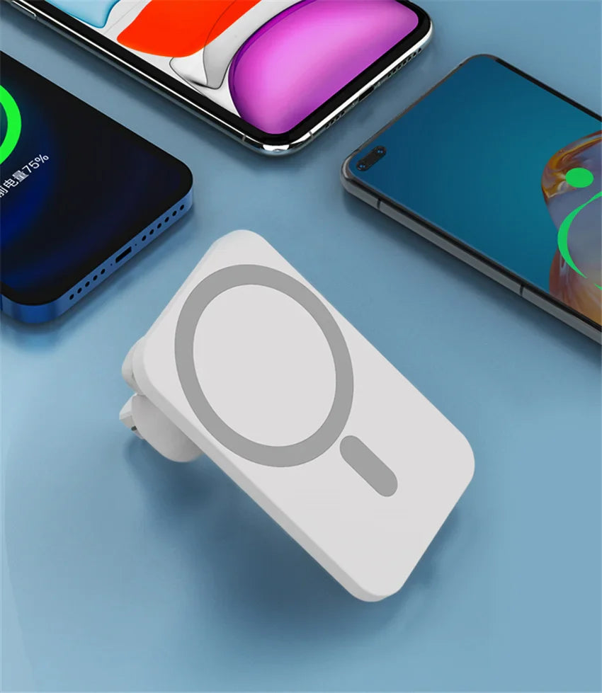 Magnetic Wireless Car Charger for MagSafe - iPhone 12/13/14/15 Pro Max, Mini, Air Vent Phone Holder Stand, Fast Charging