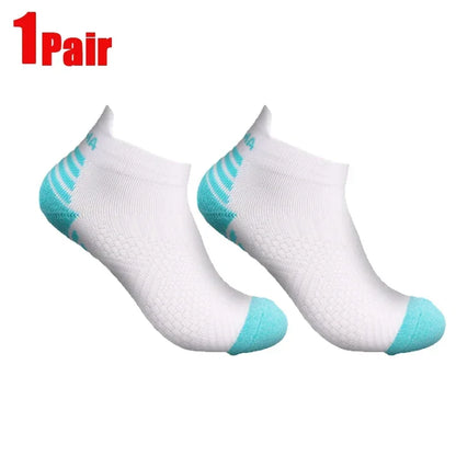 Breathable Compression Ankle Socks for Men & Women – Low Cut Athletic Running, Fitness & Marathon Performance Socks (1–3 Pairs)