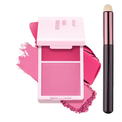Juvia’s Blush Cream Powder Makeup - High Pigment Matte Rose Blush Duo with Long-Lasting Natural Finish Cosmetics