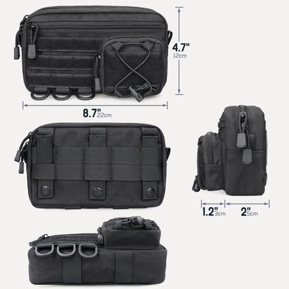 Tactical Molle Horizontal Admin Pouch – EMT EDC Utility Bag with Front Drawstring Pocket