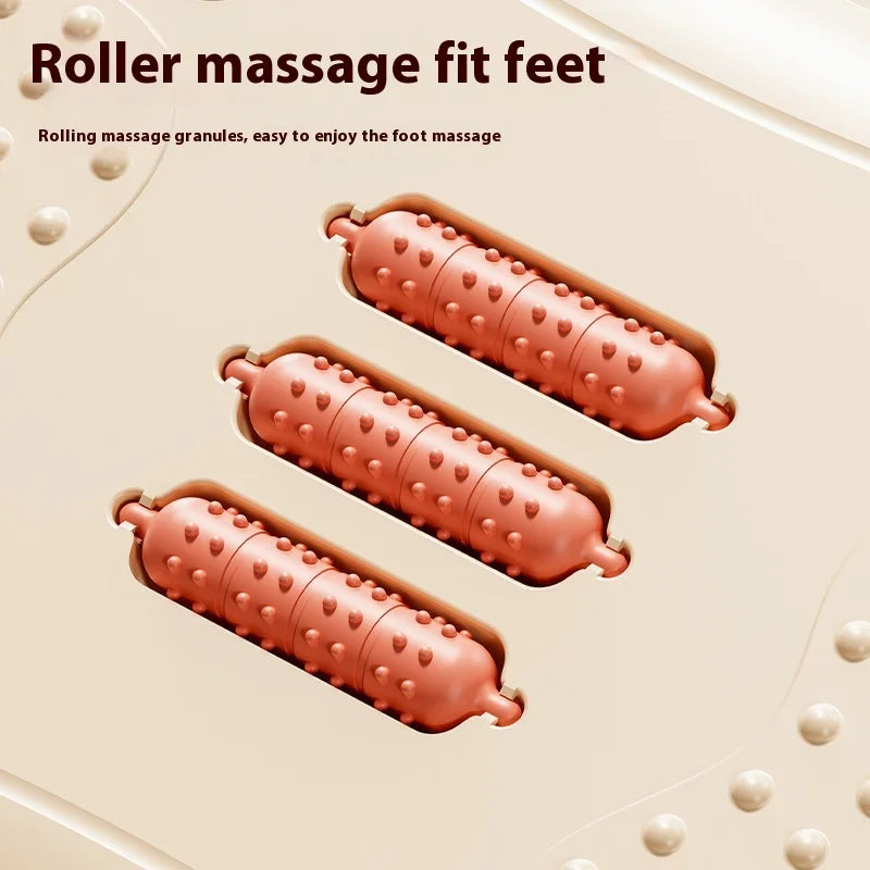Scalebeard Under Desk Footrest - Ergonomic Foot Stool with Massage Rollers for Pain Relief at Home & Office