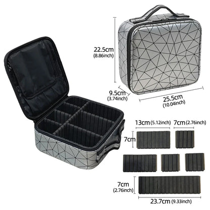 New PU Leather Cosmetic Bag for Women – Multi-Functional Portable Travel Makeup Storage Case