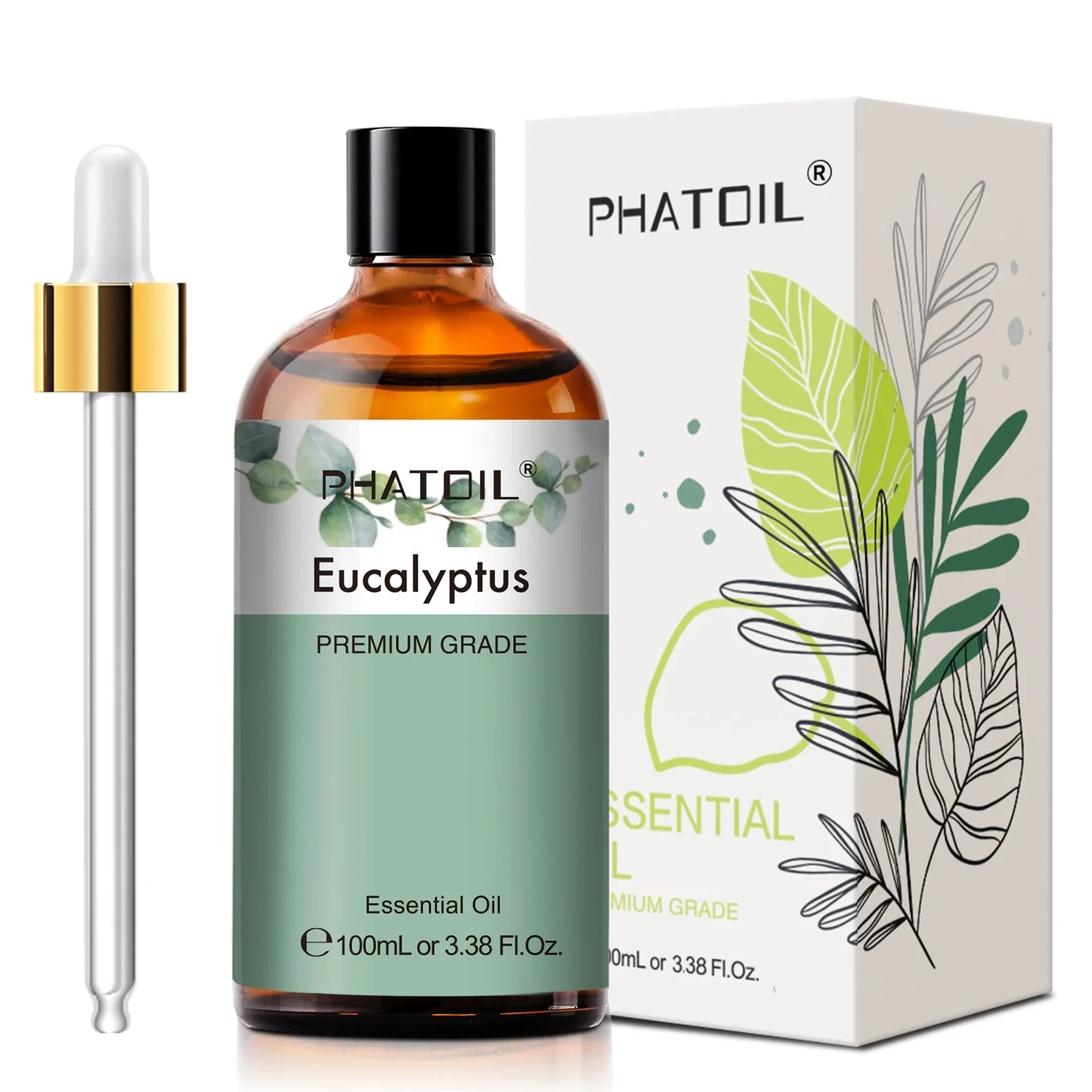 PHATOIL 100ml Aromatherapy Essential Oil Set – Lavender, Rose, Vanilla, Eucalyptus, Sandalwood & Pine Needles for Diffusers & Candle Making