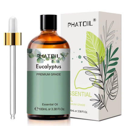 PHATOIL 100ml Aromatherapy Essential Oil Set – Lavender, Rose, Vanilla, Eucalyptus, Sandalwood & Pine Needles for Diffusers & Candle Making