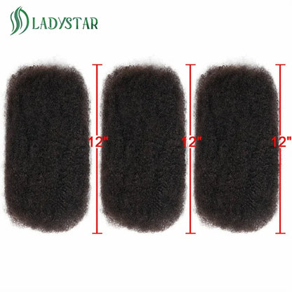 Brazilian Remy Afro Kinky Curly Human Hair for Braiding & Dreadlocks – 30g Natural Color Bulk Hair Extension (No Weft, 1 Bundle)