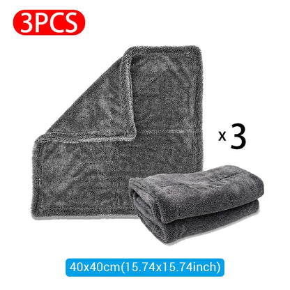 SEAMETAL 1200GSM Microfiber Car Wash Towel – Double-Sided Ultra Absorbent Cleaning & Drying Cloth