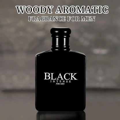 BLACK CHARM Eau de Parfum for Men – 3.4oz/100ml Woody Aromatic Fragrance, Fruit & Floral Notes