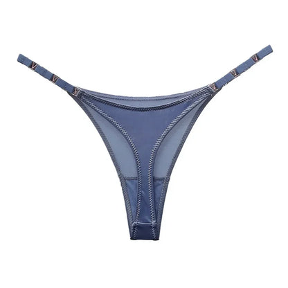Women’s Sexy V-Shaped Panties – Low Waist Sports Briefs with Metal Decoration Lingerie