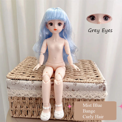 BJD 30cm Nude Doll – 1/6 Haploid Figure with Removable Joints & 3D Colorful Eyes, Birthday Gift for Girls
