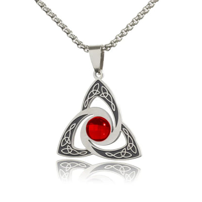 Witch Knot Necklace – Stainless Steel Magic Celtic Knot Pendant, Pagan Witchcraft Symbols, Jewelry Gift for Women