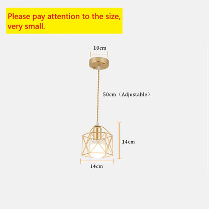Modern LED Pendant Light - Iron Gold Black Minimalist Metal Cage Pendant Lamp - Living Room, Restaurant, Shop, Bar Fixture Decoration