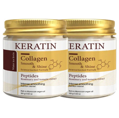 Keratin Collagen Hair Mask - Peptide & Rosemary Deep Conditioning Treatment for Smoothing, Shine & Hair Repair