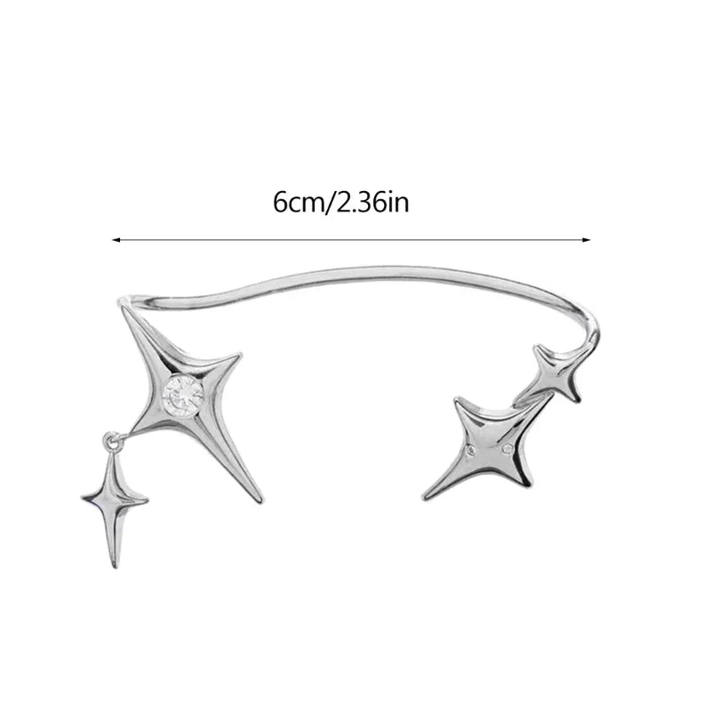 Sparkling Fashion Star Clip Earrings - Simple Ear Cuff & Climber Jewelry Gift