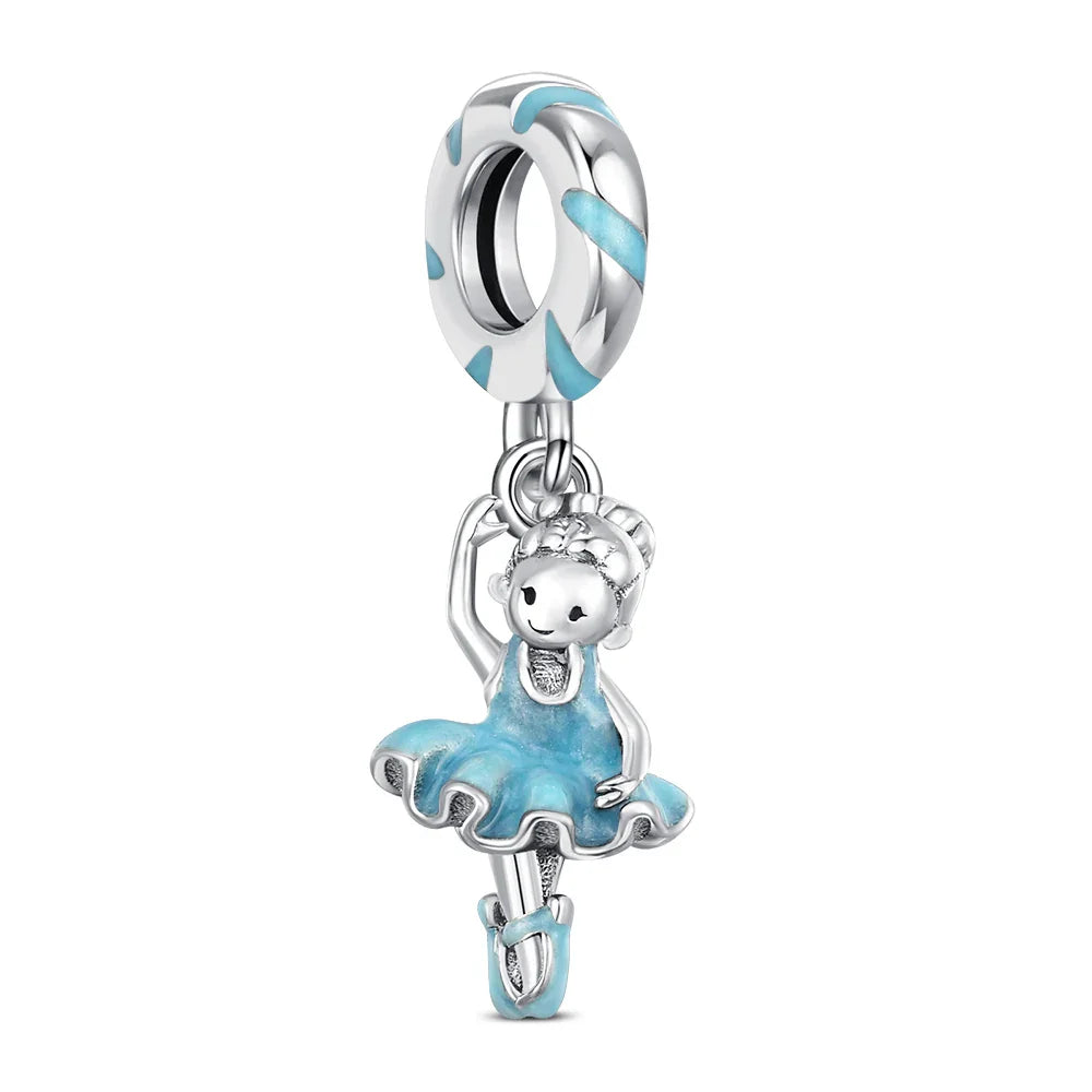925 Sterling Silver Robot & Sea Turtle Charms Pendant — Moon Bead Bracelet Accessory, DIY Fashion Jewelry Gift for Women