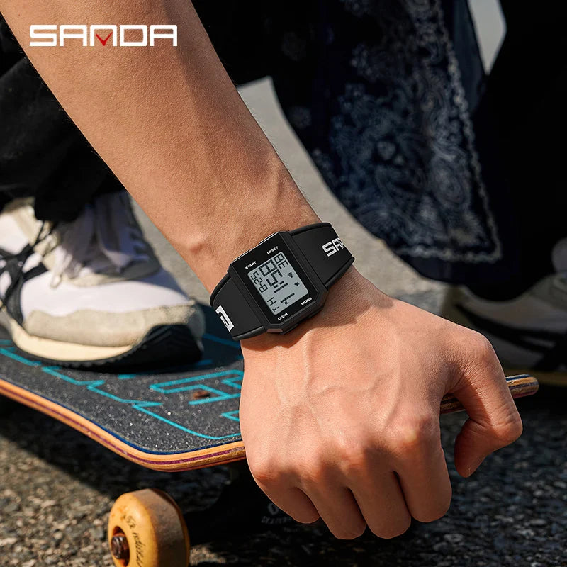SANDA Men’s Fashion Outdoor Military Sport LED Digital Watch – 5Bar Waterproof Wristwatch
