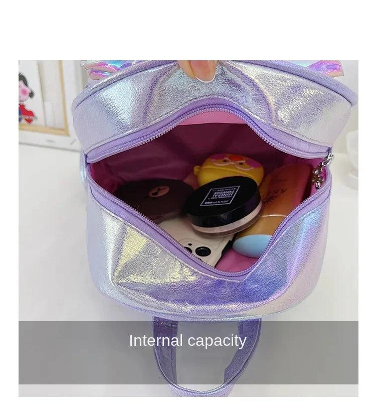 Disney Frozen Elsa & Anna Sequin Backpack - Glitter PU Leather School Bag for Girls, Kawaii Travel Backpack & Christmas Gift