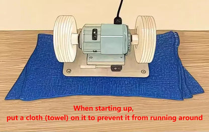 100W Double Table Grinder Machine — Electric Grinding Wheel for Coarse & Fine Polishing with Motorized Stone