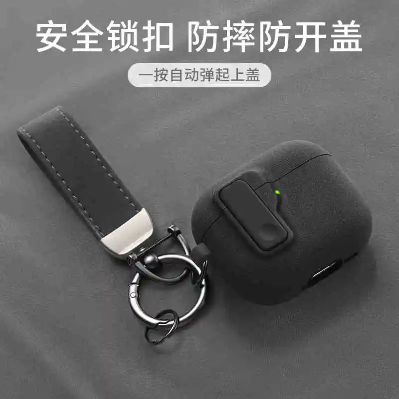 2024 New Hard Hybrid Protector Case for AirPods 4 (USB-C) — Magnetic Lid Lock Luxury Cover for Apple AirPods 4