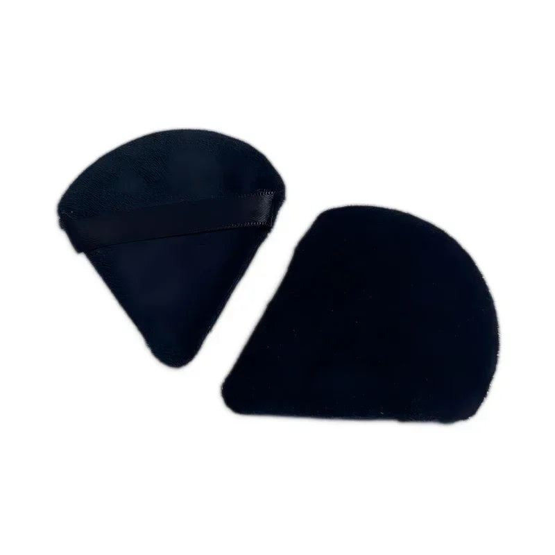 2PCS Velvet Triangle Makeup Puffs – Soft Washable Cosmetic Sponges for Wet & Dry Use with Foundation, Powder, Blush & Shadow