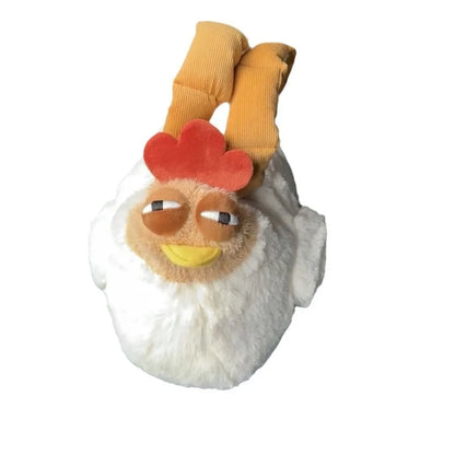 Fur Chicken Plush Bag – Funny Ugly Hen Shaped Handbag, Kawaii Satchel Purse with Pendant Keychain for Women Birthday Gifts