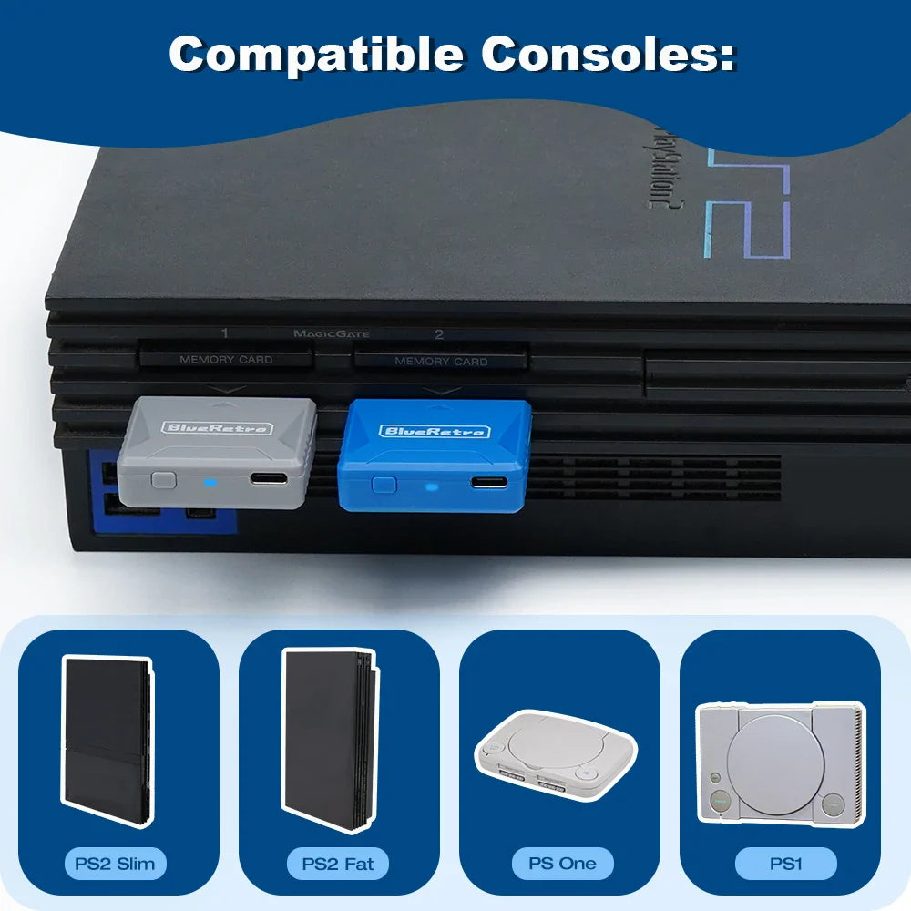 RetroScaler Mini BlueRetro Receiver Adapter – Wireless Controller Adapter for PS1, PS2, PS4, PS5, Xbox Series X, 8BitDo
