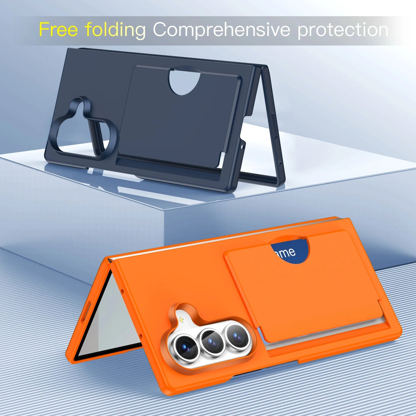 Luxury Matte Card Holder Case - Slim Shockproof Hard PC Protective Cover for Samsung Galaxy Z Fold 7 & Z Fold 6 Folding Phone
