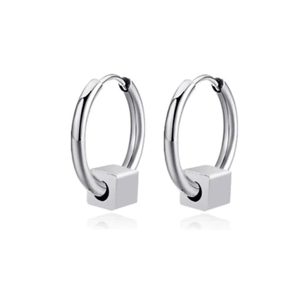 Long Hanging Cross & Leaf Hoop Earrings – Vintage Stainless Steel Hip Hop Unisex Jewelry Accessories