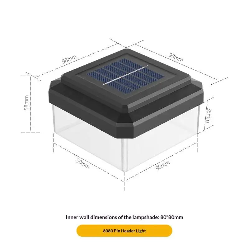 Solar Post Cap Light - IP65 Waterproof LED Outdoor Fence, Deck, Garden & Pathway Lighting