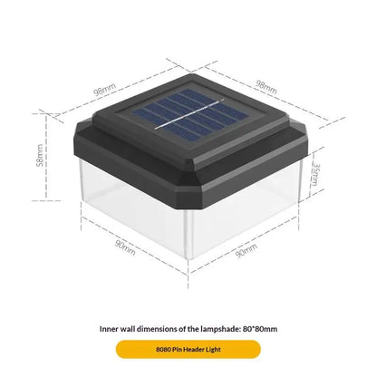 Solar Post Cap Light - IP65 Waterproof LED Outdoor Fence, Deck, Garden & Pathway Lighting