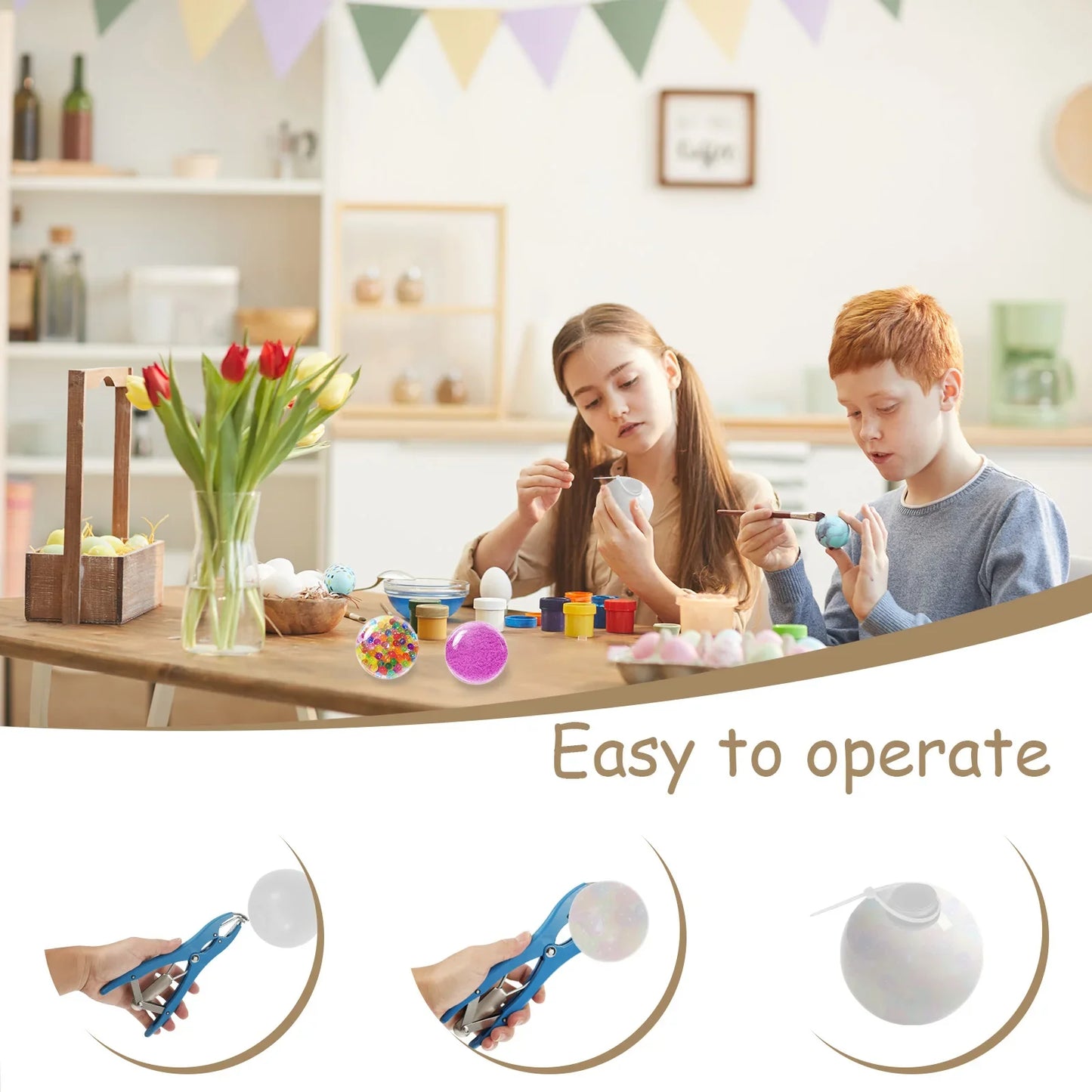 15pcs DIY Stress Ball Kit – Blank Pressure Balls with Expander Tool for Making Custom Stress Toys
