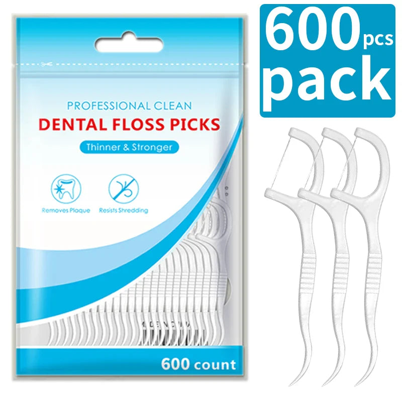600/300/150/50PCS Ultra-Fine Toothpicks - Portable Disposable Floss for Deep Oral Care Cleaning