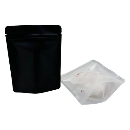 20–100PCS Black Matte Zipper Bags — Smell-Proof Mylar Pouches with One-Side Clear Window