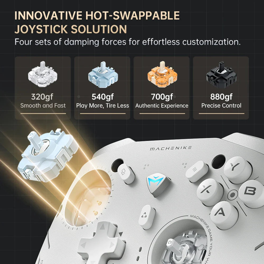 MACHENIKE G5Pro V2 Gaming Controller with Optical Triggers, ABXY Buttons, Hot-Swappable Joystick, 4K Resolution for Switch & PC