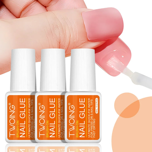 Twoing Waterproof Nail Adhesive — Long-Lasting, Fast-Drying, Formaldehyde-Free Glue for Acrylic & Fake Nails