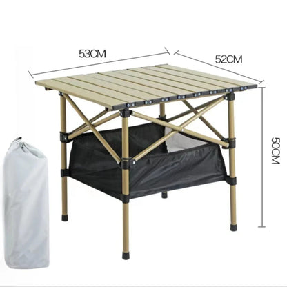 Outdoor Folding Long Table – Portable Black Camping Desk with Net Bag, Easy Setup & Stable for BBQs