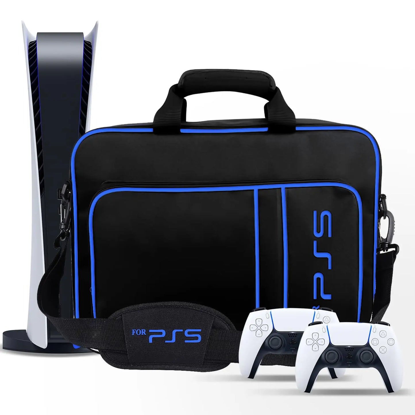 PS5 Travel Case - Protective Carry Bag for PS5 Disc/Digital Console, Controllers, Game Cards & Headset