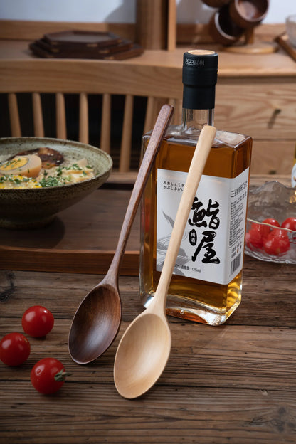 5-Piece Wooden Spoon and Fork Set – Eco-Friendly Natural Ellipse Ladle for Cooking, Tableware Accessories
