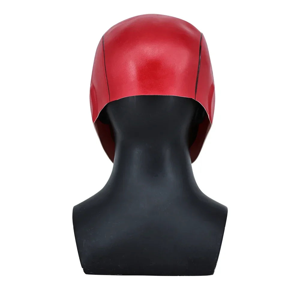 Red Hood Superhero Cosplay Mask — Latex Helmet for Adults, Halloween, Carnival & Masquerade Costume Prop